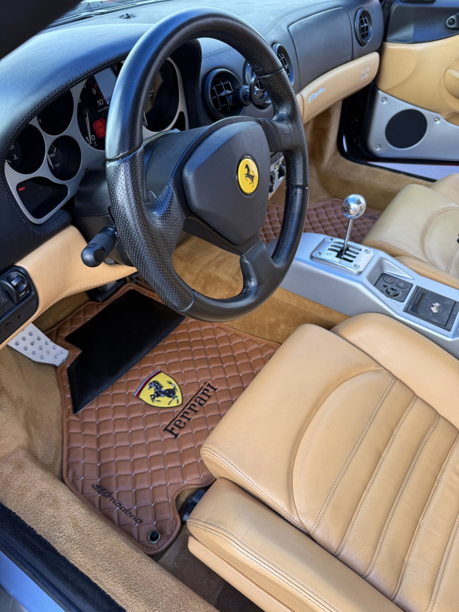 Ferrari Luxury Custom Car Mats – Tailored Fit, Quilted Faux Leather & Custom Logo Embroidery