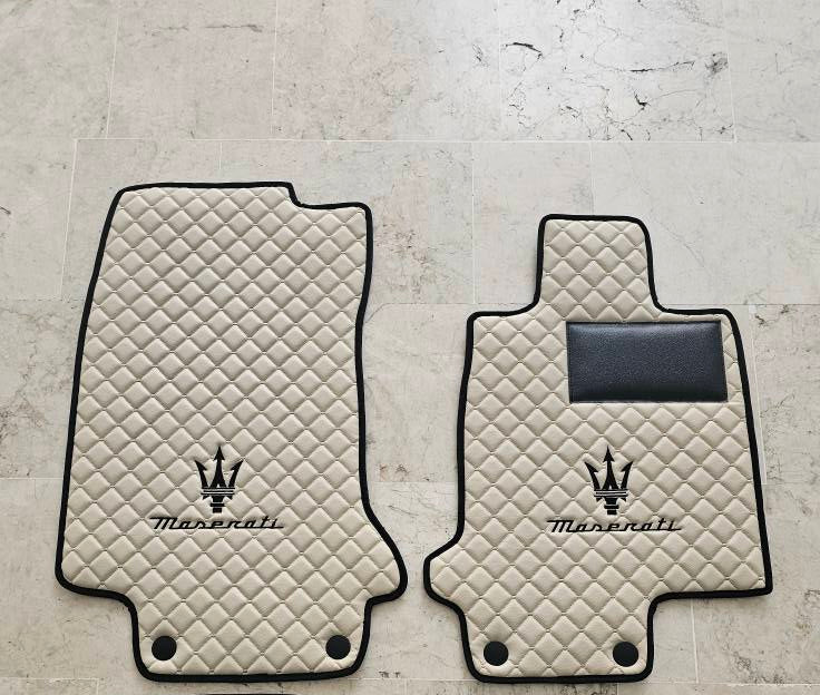 Maserati Luxury Custom Car Mats – Tailored Fit, Quilted Faux Leather & Custom Logo Embroidery
