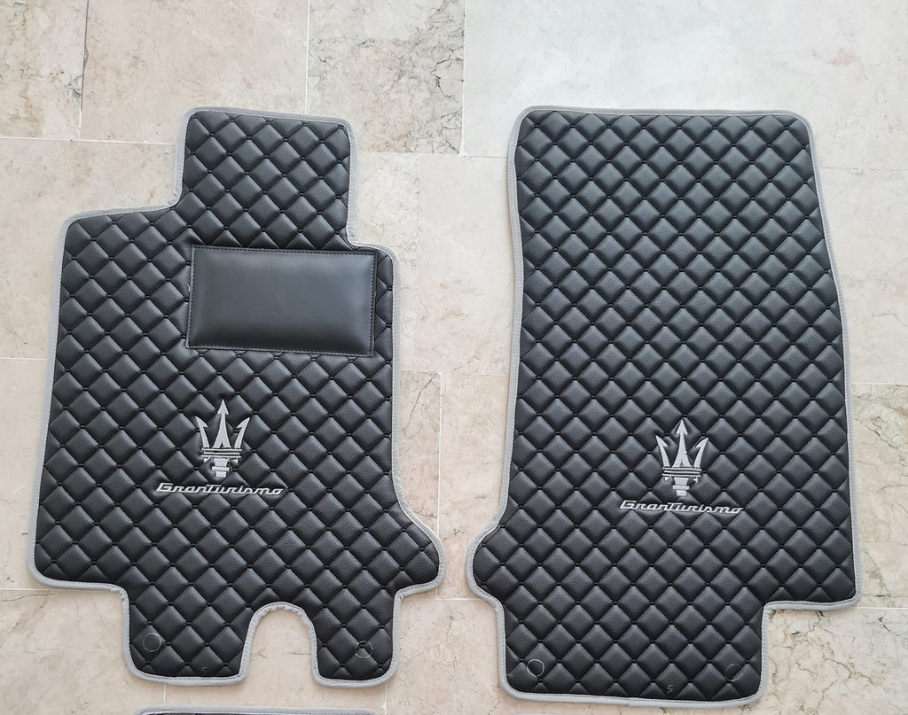 Maserati Luxury Custom Car Mats – Tailored Fit, Quilted Faux Leather & Custom Logo Embroidery