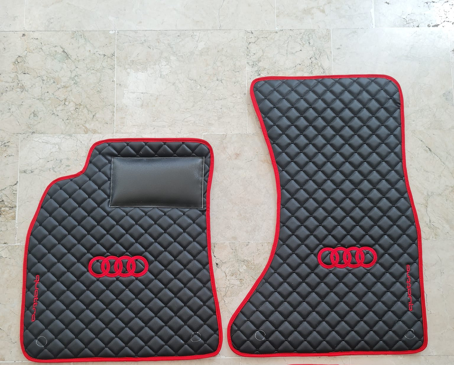 Audi Luxury Custom Car Mats – Tailored Fit, Quilted Faux Leather & Custom Logo Embroidery