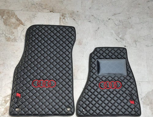 Audi Luxury Custom Car Mats – Tailored Fit, Quilted Faux Leather & Custom Logo Embroidery