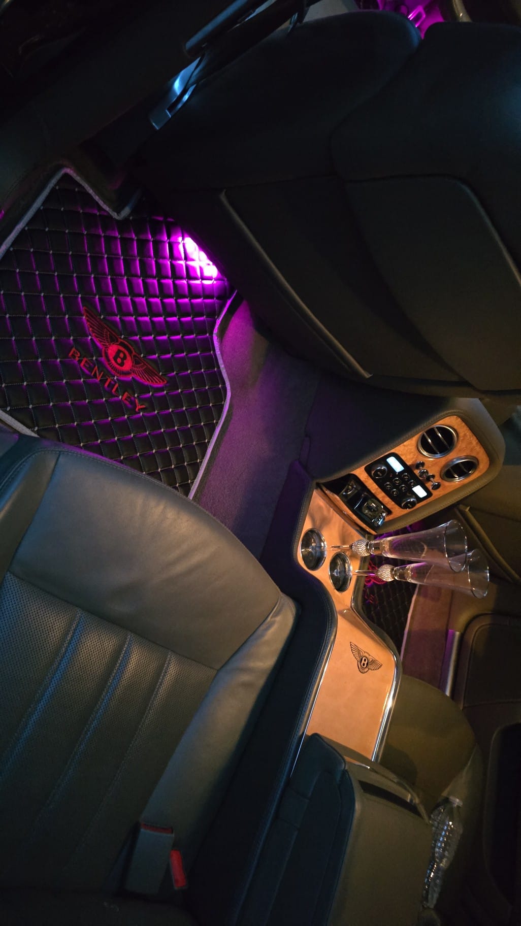 Bently Luxury Custom Car Mats – Tailored Fit, Quilted Faux Leather & Custom Logo Embroidery