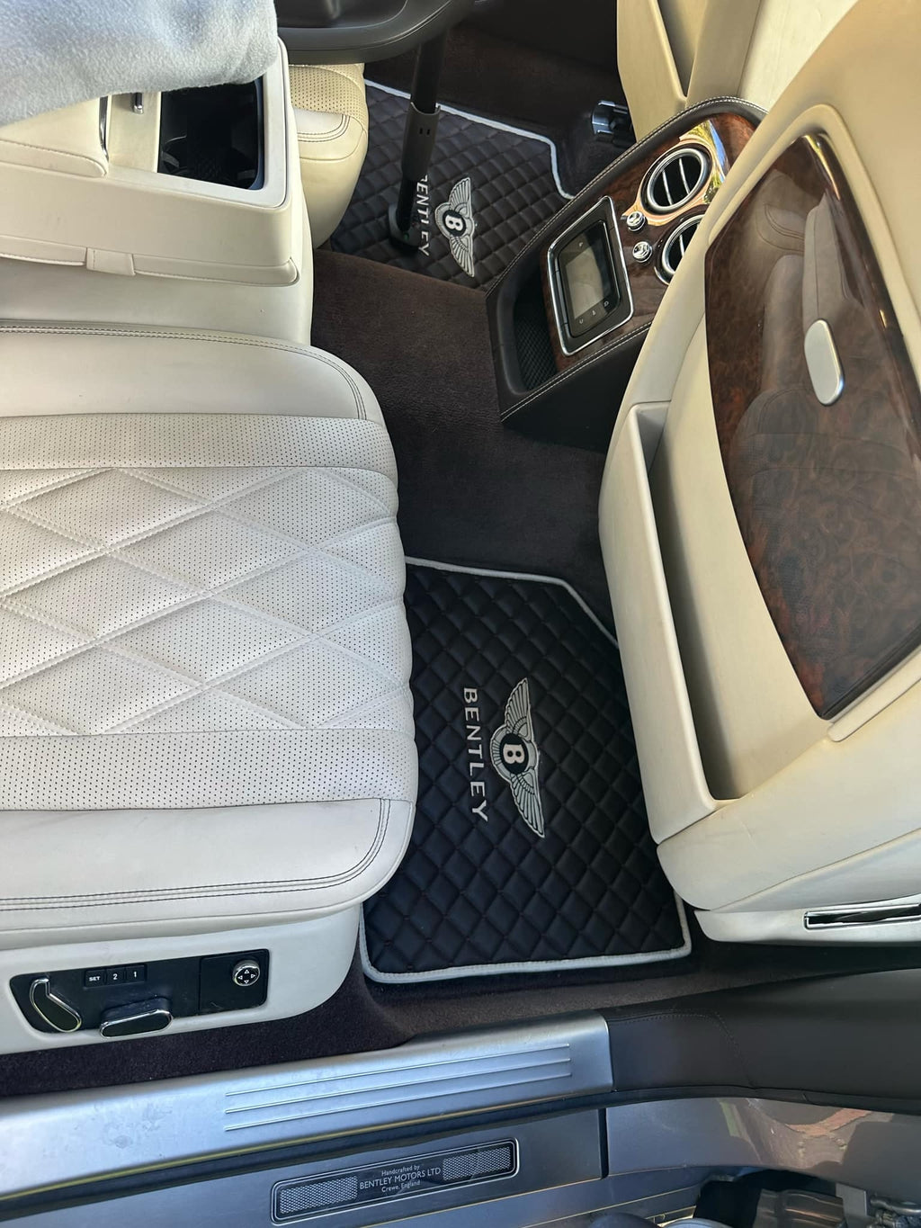 Bently Luxury Custom Car Mats – Tailored Fit, Quilted Faux Leather & Custom Logo Embroidery