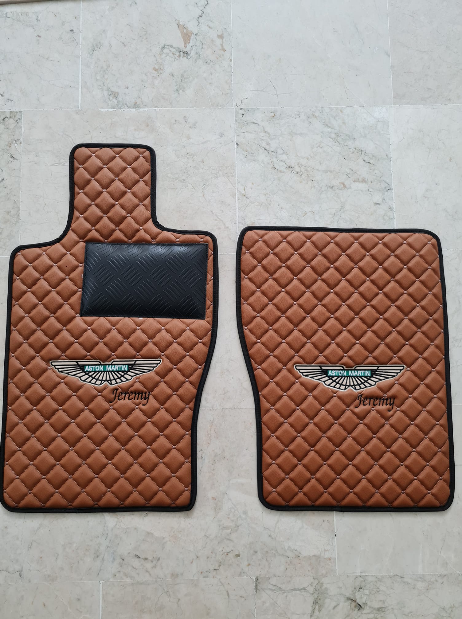 Aston Martin Luxury Custom Car Mats – Tailored Fit, Quilted Faux Leather & Custom Logo Embroidery