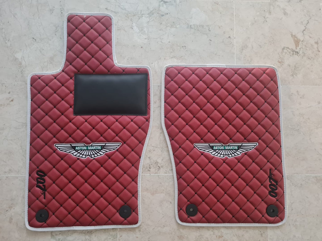Aston Martin Luxury Custom Car Mats – Tailored Fit, Quilted Faux Leather & Custom Logo Embroidery