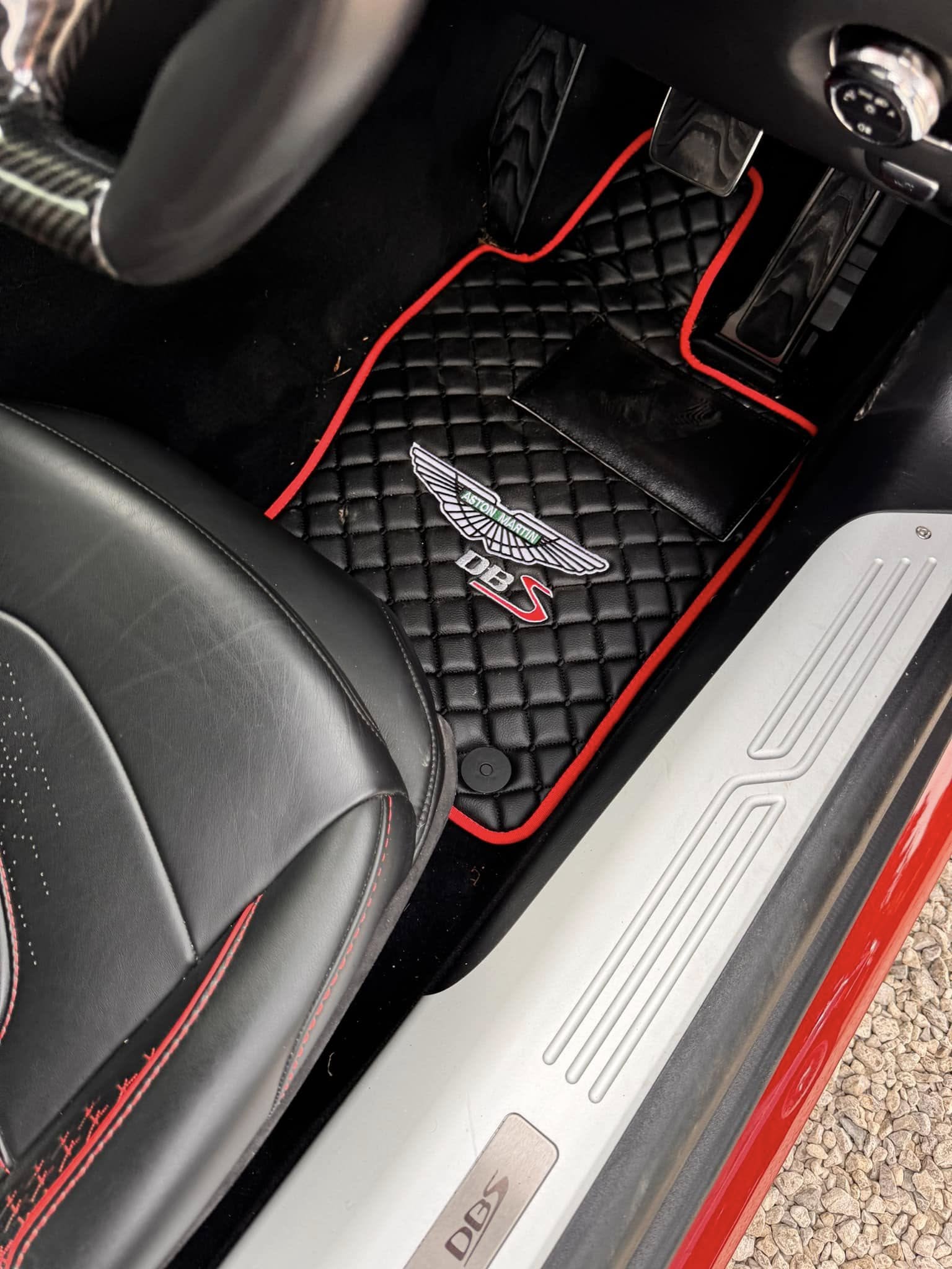 Aston Martin Luxury Custom Car Mats – Tailored Fit, Quilted Faux Leather & Custom Logo Embroidery