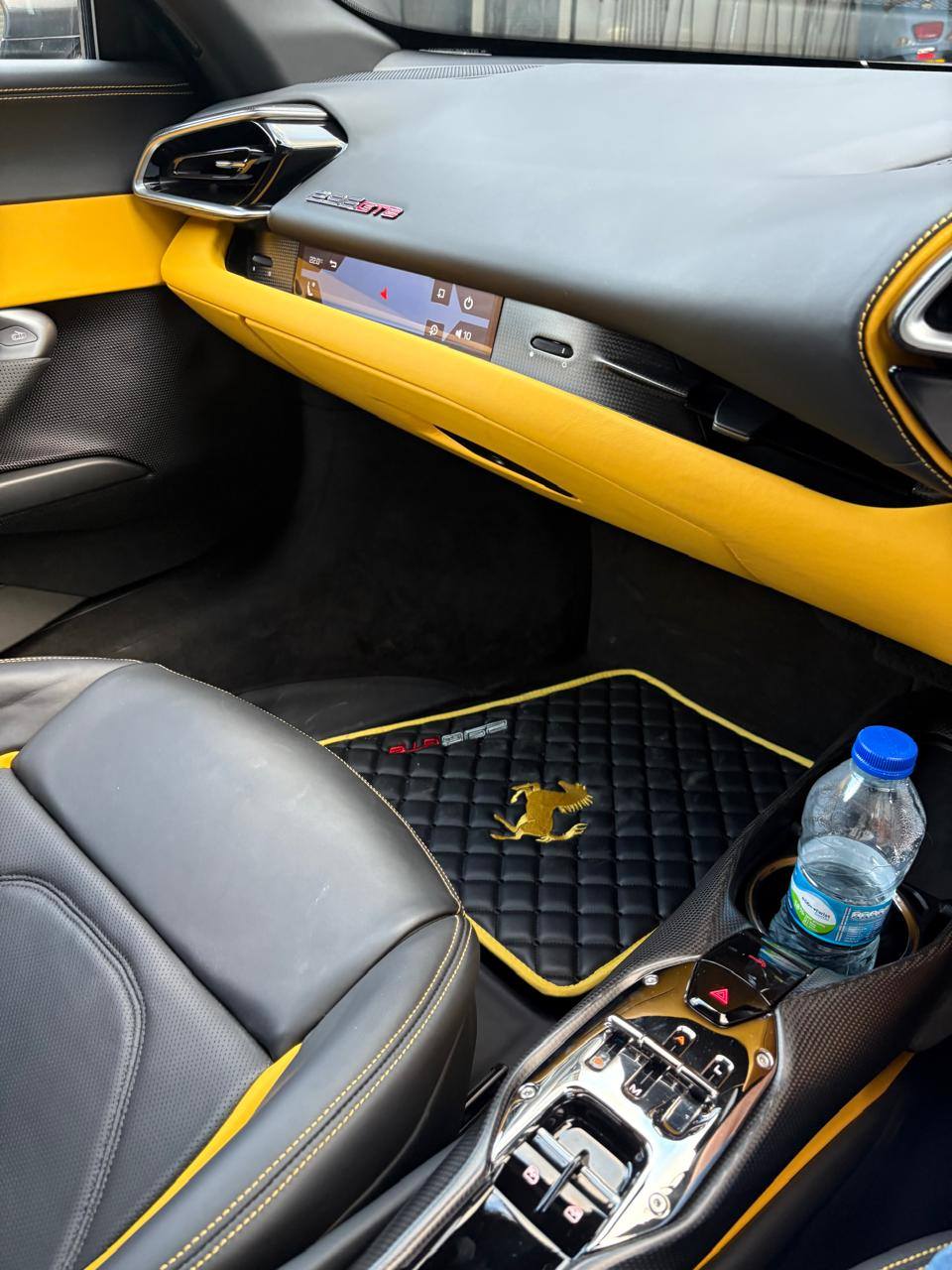 Ferrari Luxury Custom Car Mats – Tailored Fit, Quilted Faux Leather & Custom Logo Embroidery