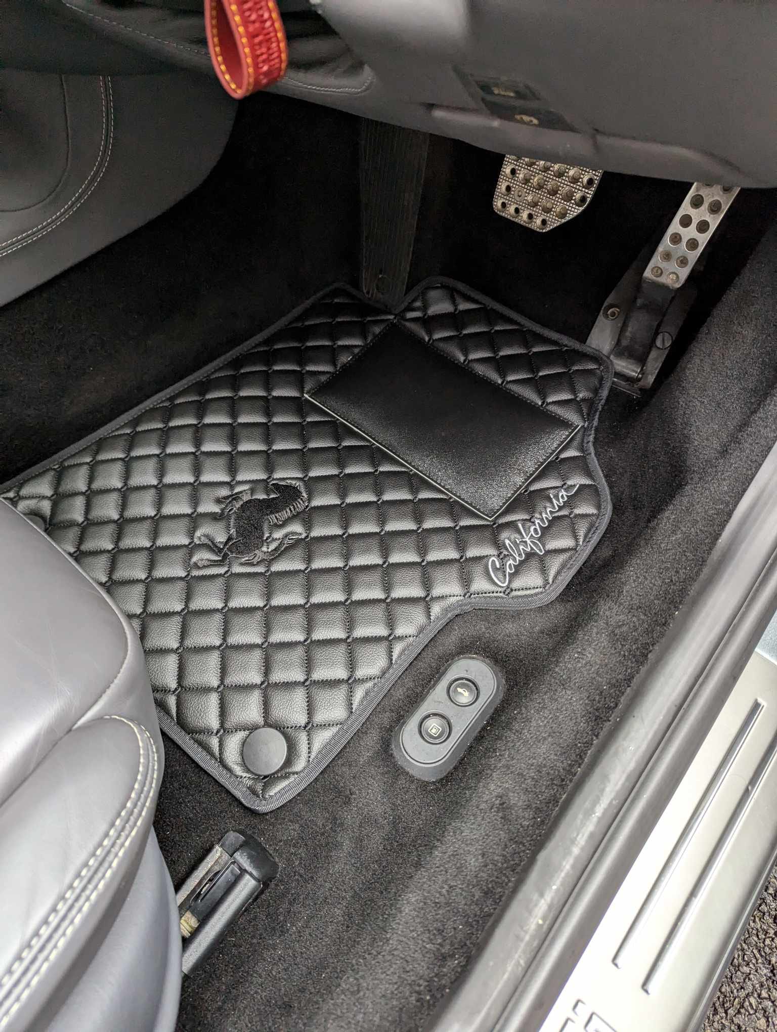Ferrari Luxury Custom Car Mats – Tailored Fit, Quilted Faux Leather & Custom Logo Embroidery