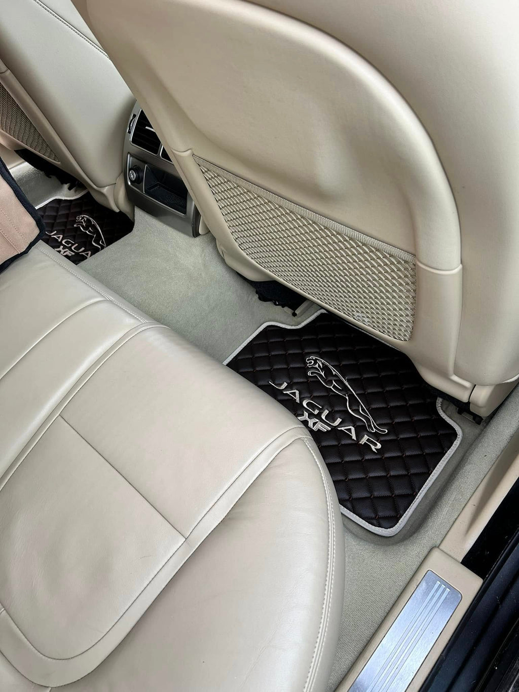 Jaguar Luxury Custom Car Mats – Tailored Fit, Quilted Faux Leather & Custom Logo Embroidery