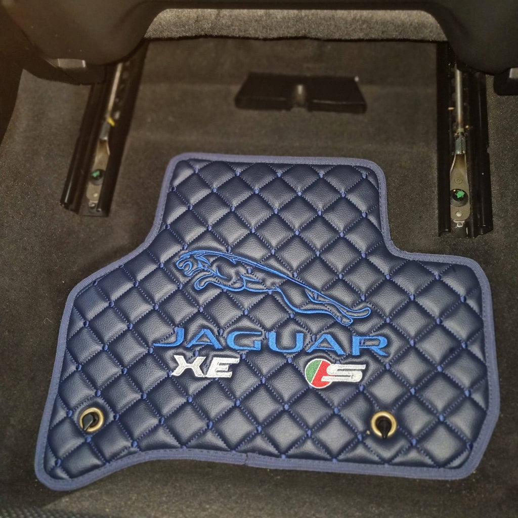Jaguar Luxury Custom Car Mats – Tailored Fit, Quilted Faux Leather & Custom Logo Embroidery