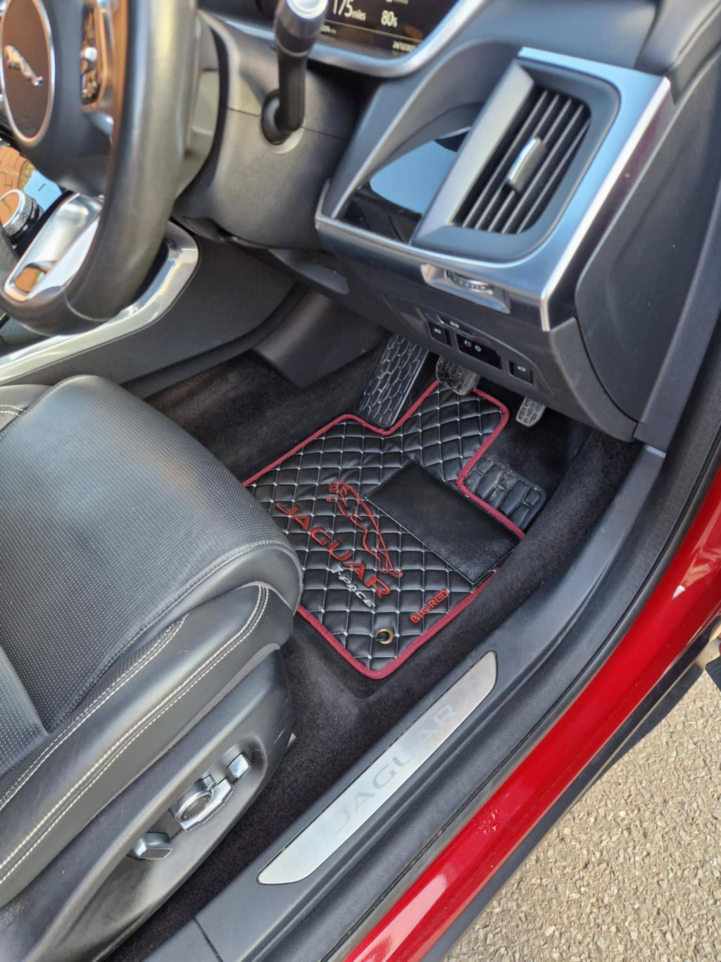 Jaguar Luxury Custom Car Mats – Tailored Fit, Quilted Faux Leather & Custom Logo Embroidery