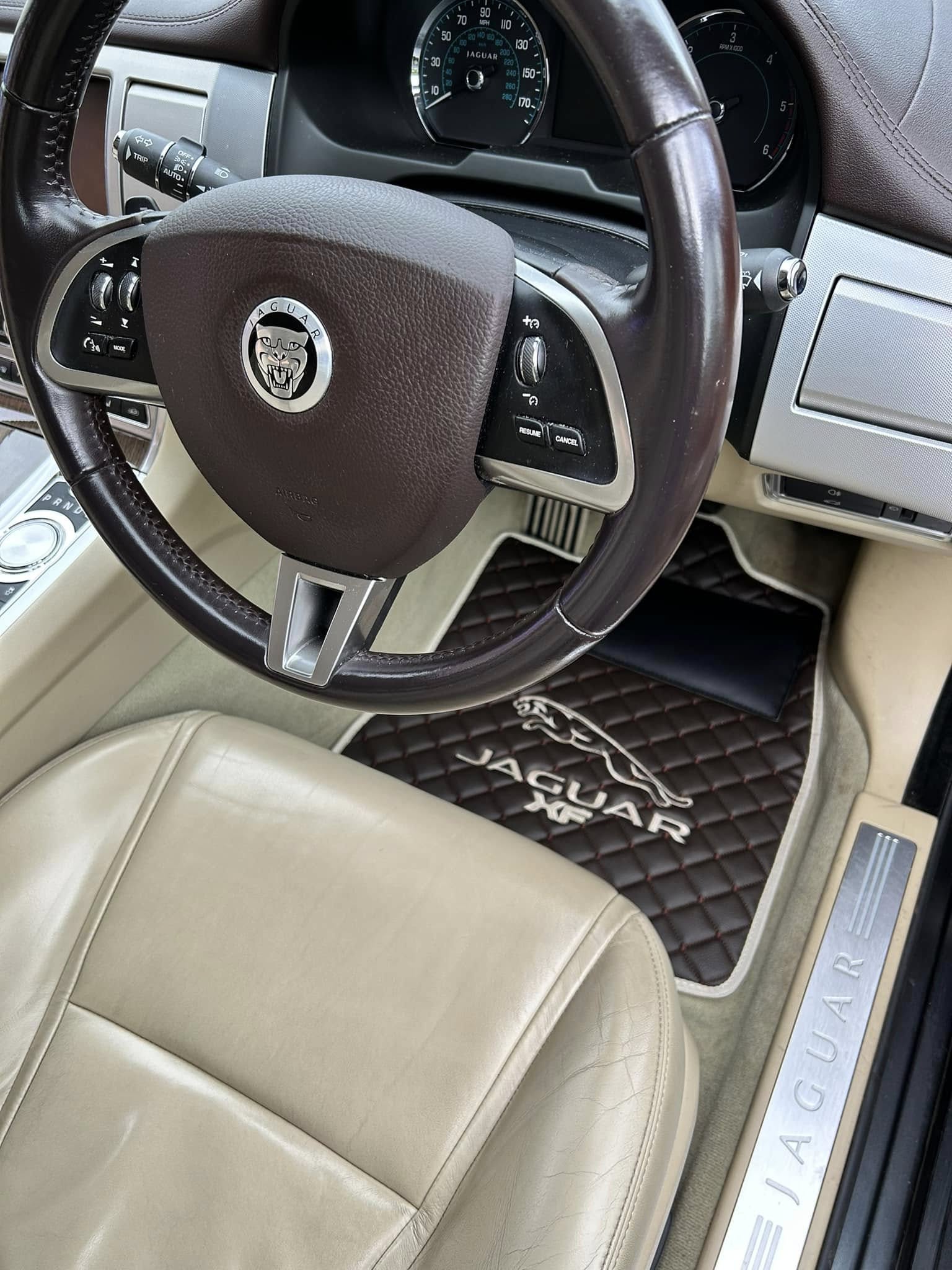Jaguar Luxury Custom Car Mats – Tailored Fit, Quilted Faux Leather & Custom Logo Embroidery