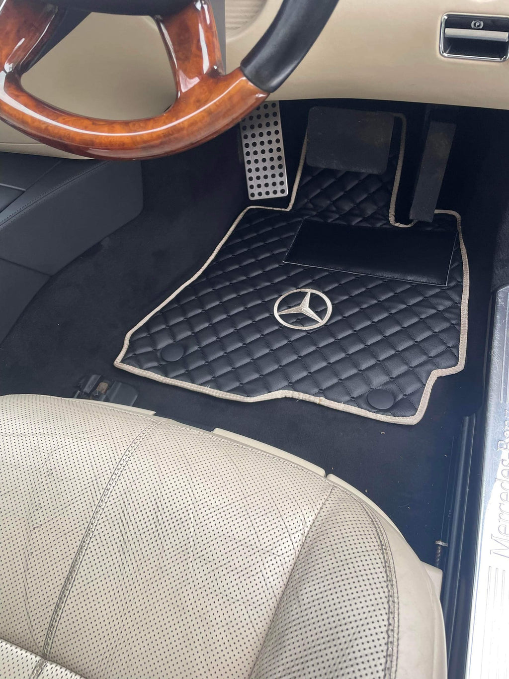 Mercedes Luxury Custom Car Mats – Tailored Fit, Quilted Faux Leather & Custom Logo Embroidery