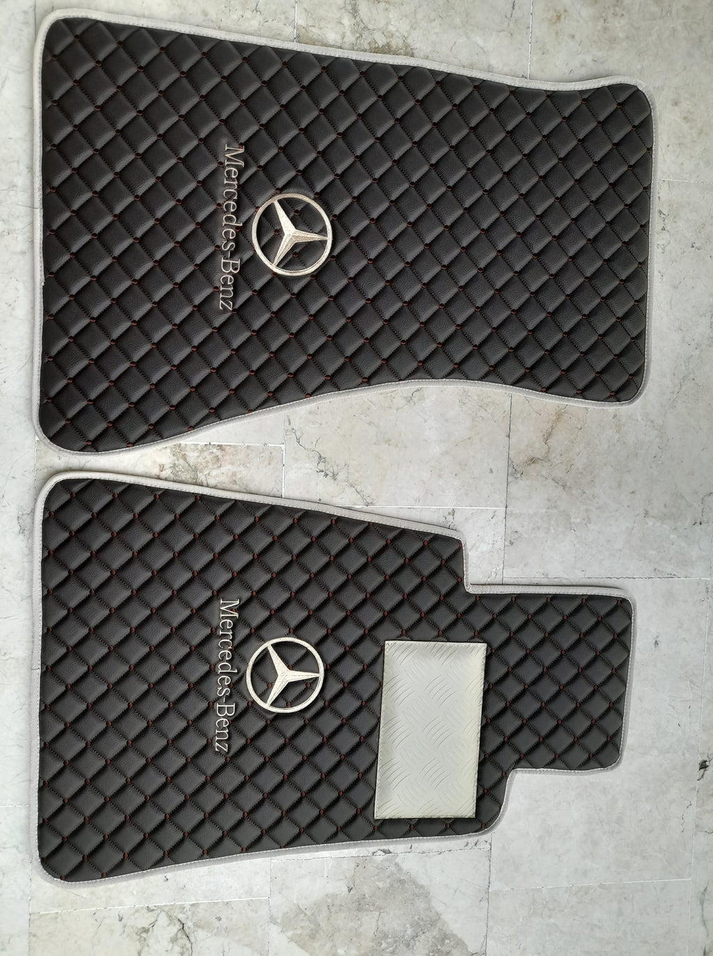 Mercedes Luxury Custom Car Mats – Tailored Fit, Quilted Faux Leather & Custom Logo Embroidery