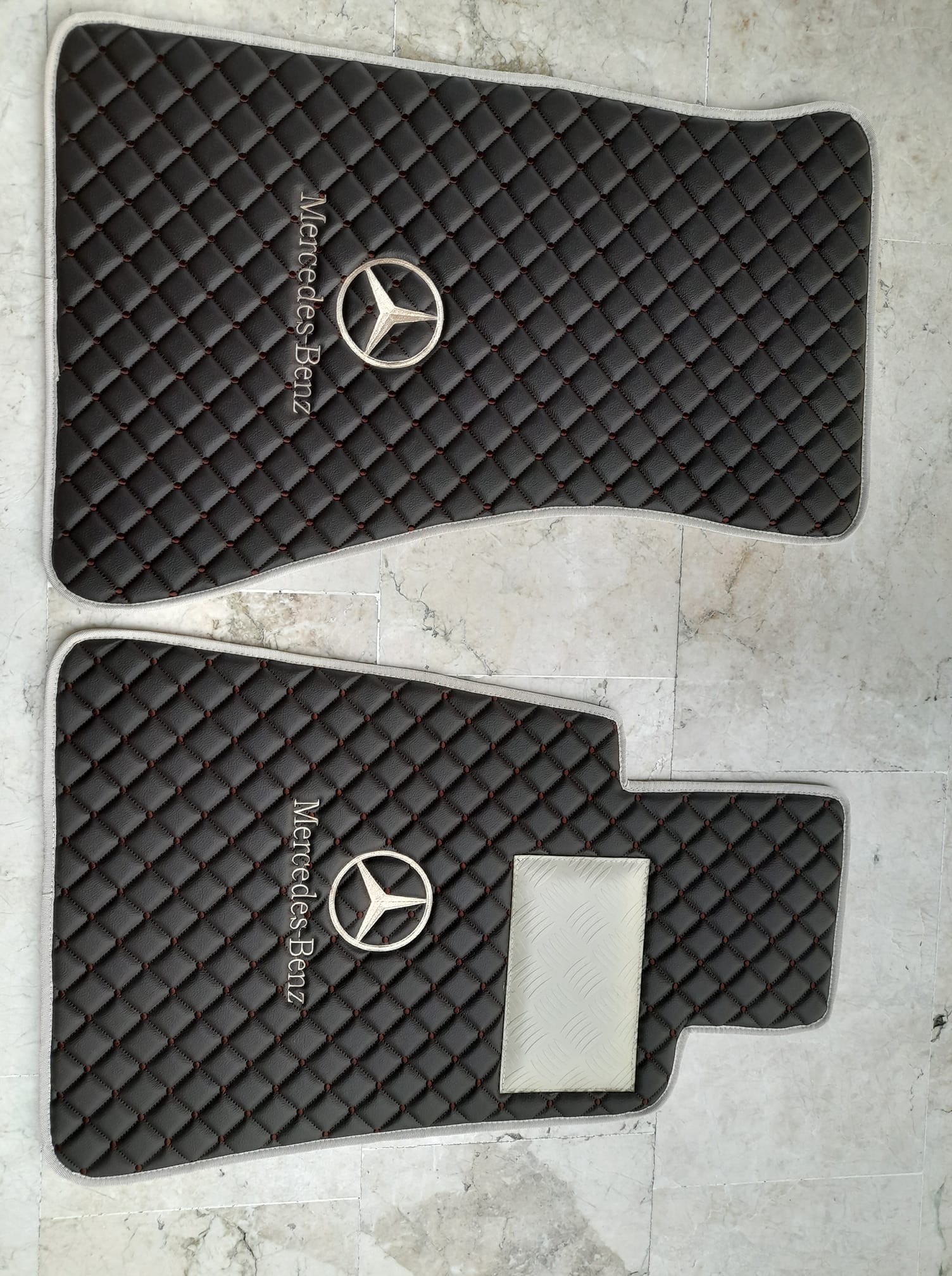 Mercedes Luxury Custom Car Mats – Tailored Fit, Quilted Faux Leather & Custom Logo Embroidery