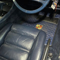 FRONT SET Porsche Luxury Custom Car Mats – Tailored Fit, Quilted Faux Leather & Custom Logo Embroidery