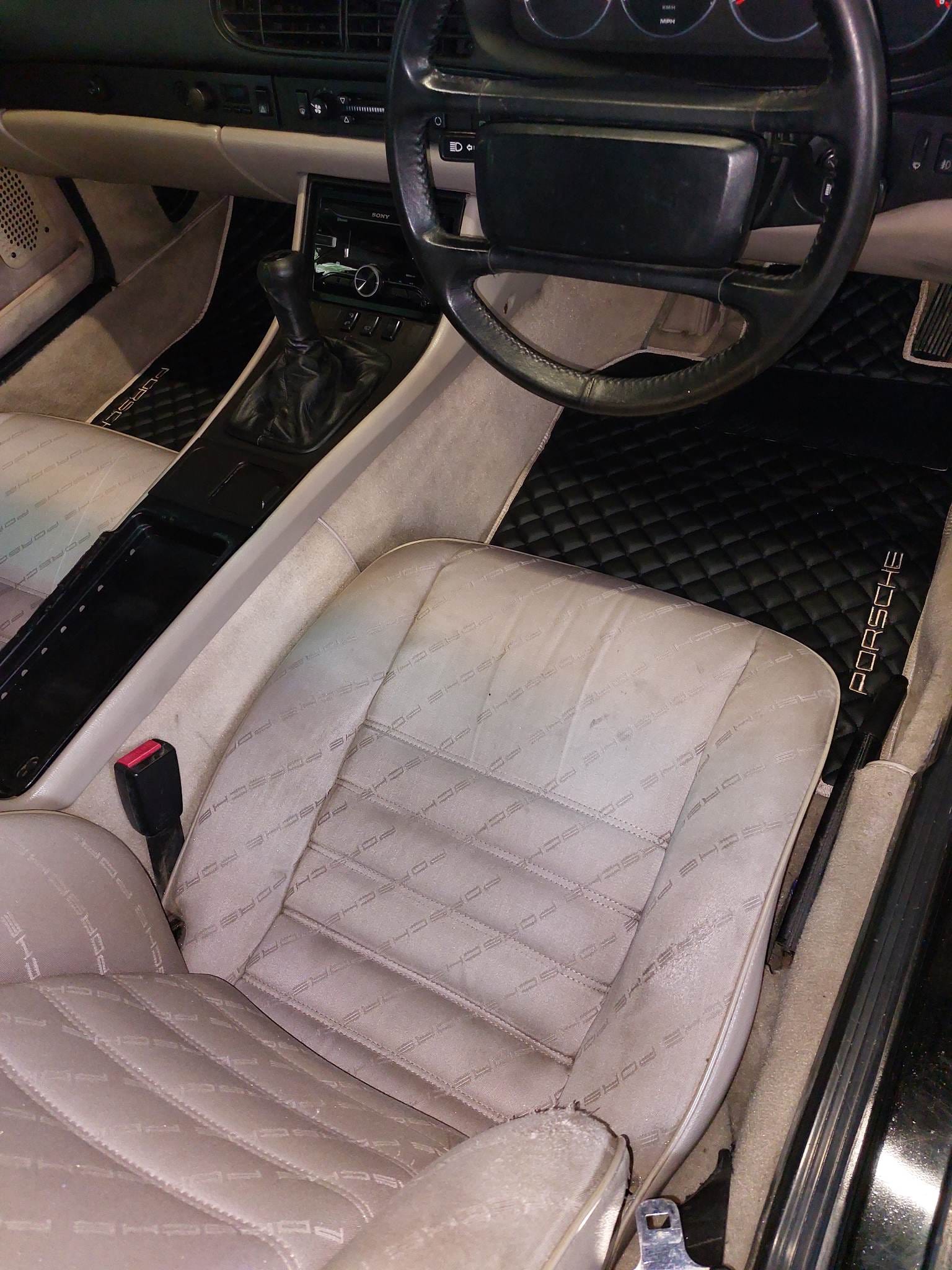 FRONT SET Porsche Luxury Custom Car Mats – Tailored Fit, Quilted Faux Leather & Custom Logo Embroidery