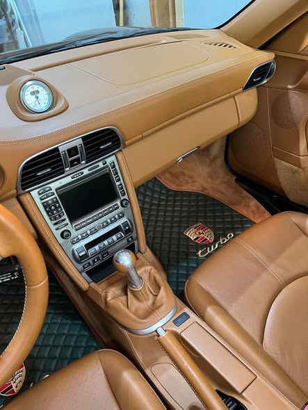 FRONT SET Porsche Luxury Custom Car Mats – Tailored Fit, Quilted Faux Leather & Custom Logo Embroidery